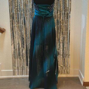 Vintage 2010s Speechless Hi-low Prom/Homecoming blue SPARKLY corset dress size 9